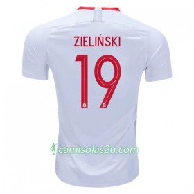 Camisolas de Futebol Polônia Piotr Zielinski 19 Equipamento Principal Copa do Mundo 2018 Manga Curta